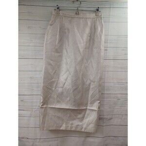 Terramina Gray Metallic Long Skirt Lined Pencil Sz 8